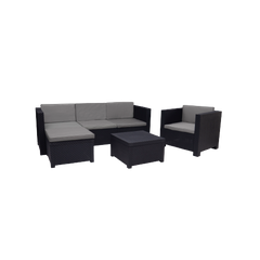 Садові меблі SP Berner Manhattan (3-місний диван, крісло, пуф, журнальний столик), графіт _stock