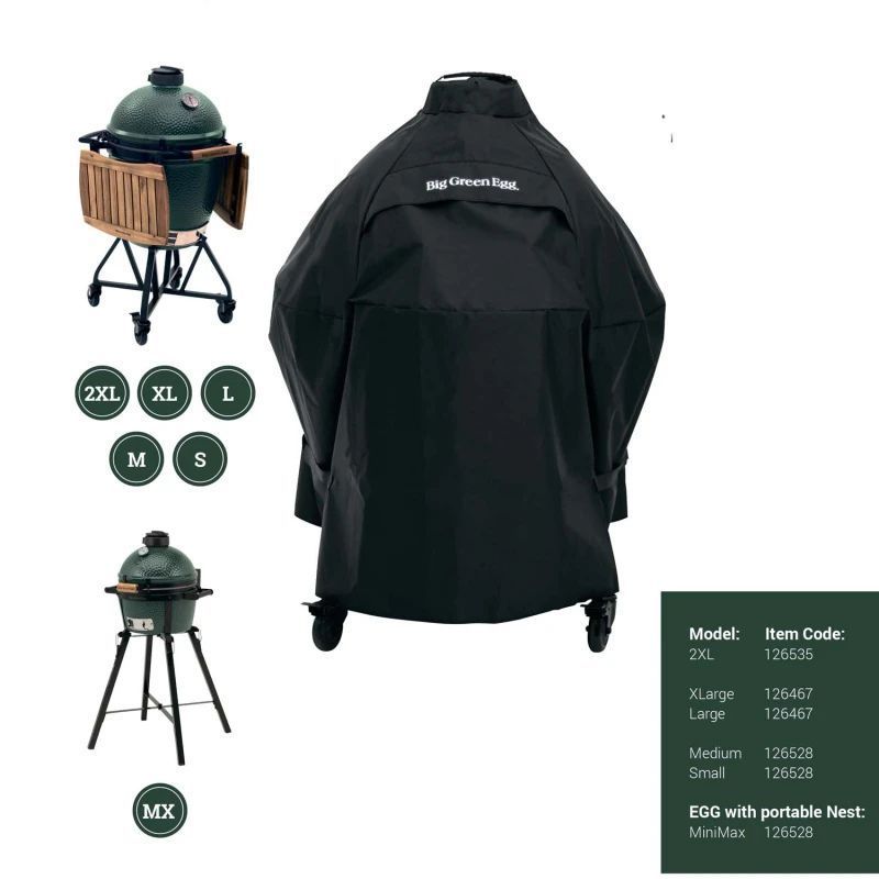 126467 Чохол для грилів Big Green Egg XL-L на підставці, гриль М-у столі