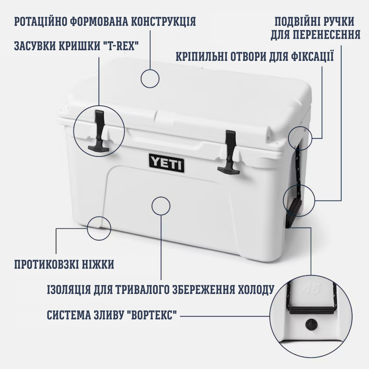 YETI TUNDRA 45 - Нерозморожуваний туристистичний холодильник 32 л, пісочний