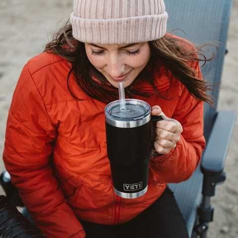 YETI RAMBLER 1 літр – Велика термочашка з трубочкою , колір NAVY