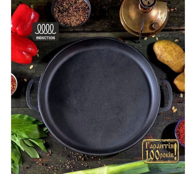 Казан 18л чавунний з кришкою-сковородою