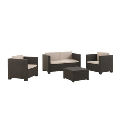 Садові меблі SP Berner Diva Comfort (2-місний диван, 2 крісла, кавовий стіл), венге