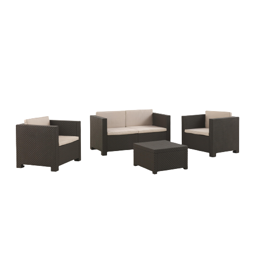 Садові меблі SP Berner Diva Comfort (2-місний диван, 2 крісла, кавовий стіл), венге