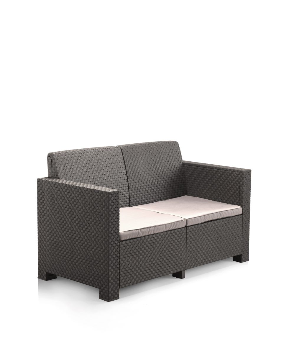 Садові меблі SP Berner Evo (2-місний диван, 2 крісла, кавовий стіл), графіт