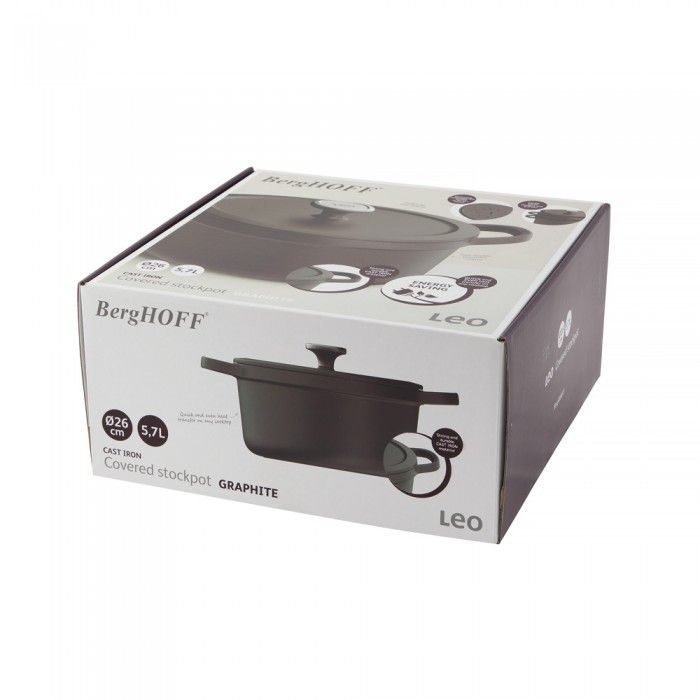 3950466 Каструля BergHOFF LEO GRAPHITE, чавун, діам. 26 см, 5,7 л