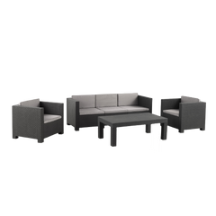 Садові меблі SP Berner Diva Comfort (3-місний диван, 2 крісла, стіл), графіт