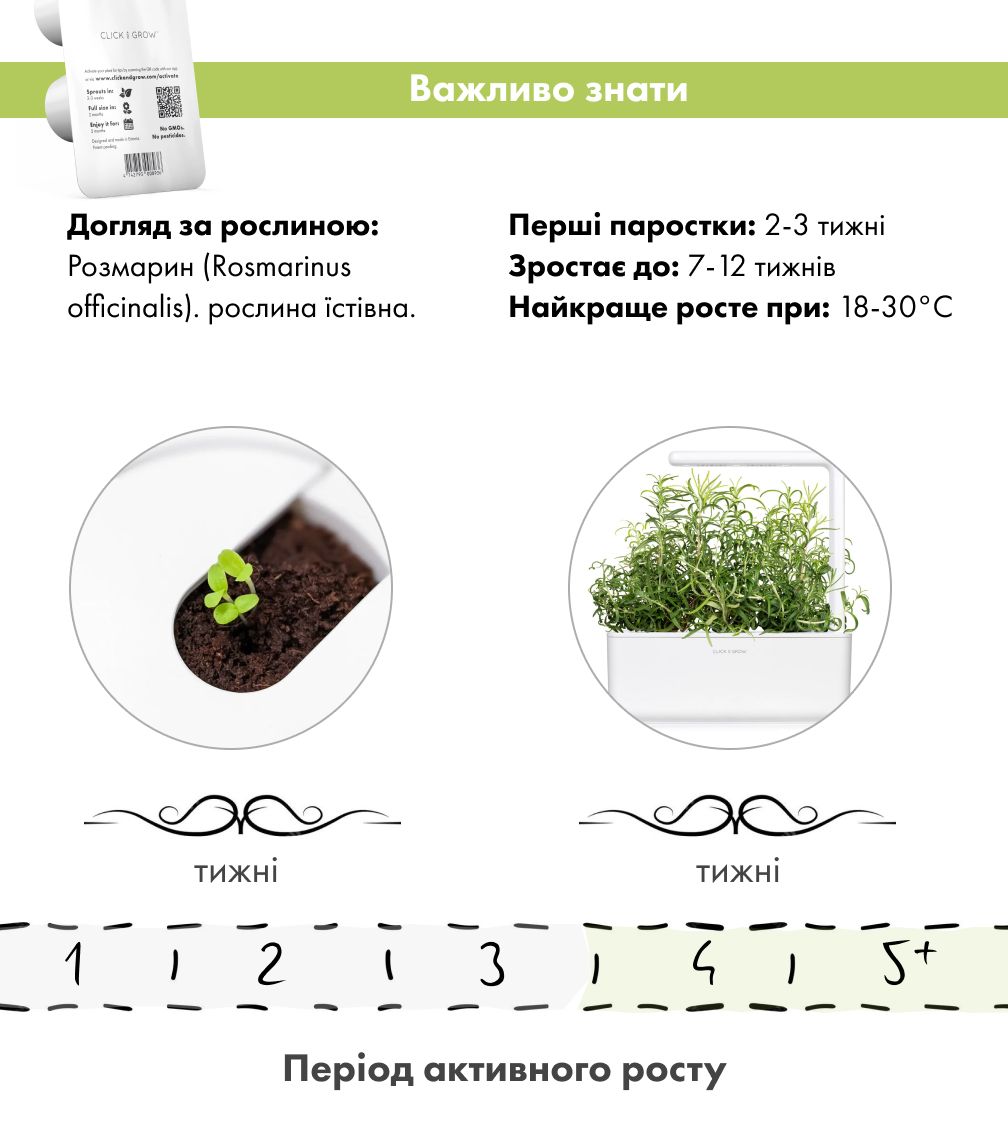 Змінний картридж Click & Grow Розмарин (Rosemary) 3 капсули